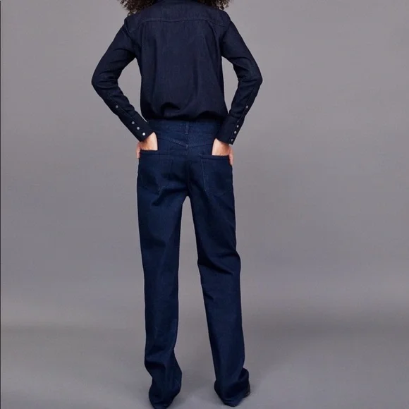 ZARA Heritage Straight Sunset Blue Denim Jeans 2 - Picture 6 of 14